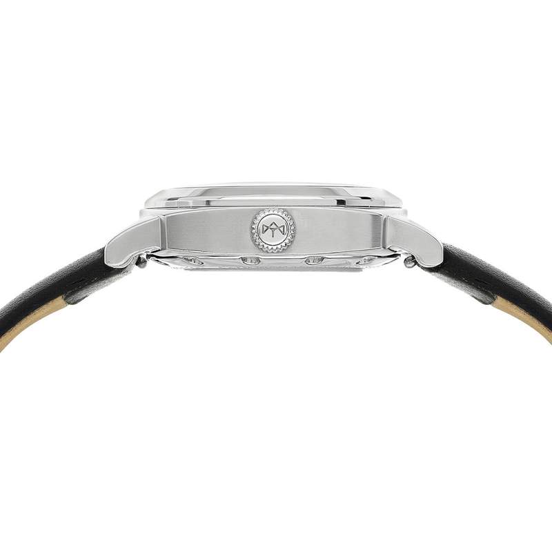 Montre MATY GM automatique cadran noir bracelet cuir noir - vue 5