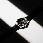 Montre MATY GM automatique cadran noir bracelet cuir noir - vue D4