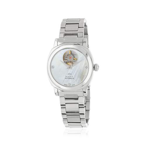 Montre MATY GM automatique cadran blanc bracelet acier