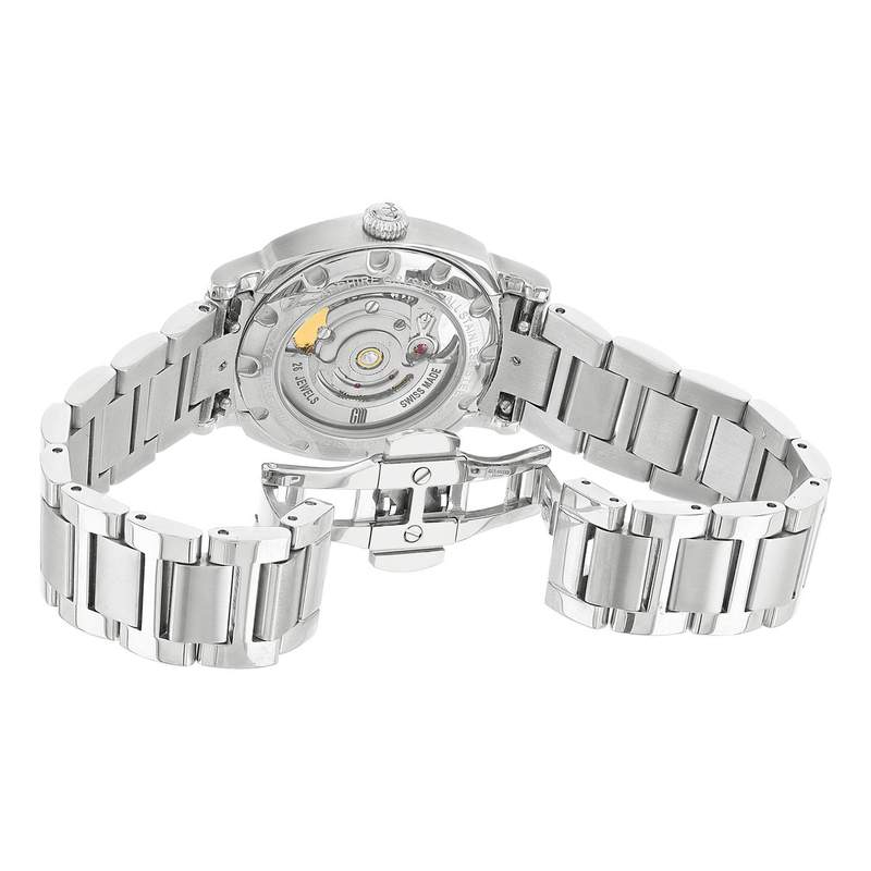 MATY GM automatisch horloge met witte wijzerplaat en stalen armband - bekijk 5
