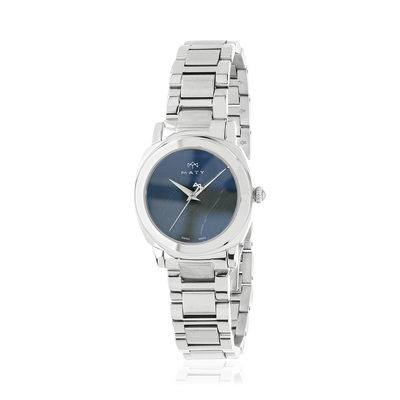 Montre MATY GM cadran Lapis Lazuli bracelet acier