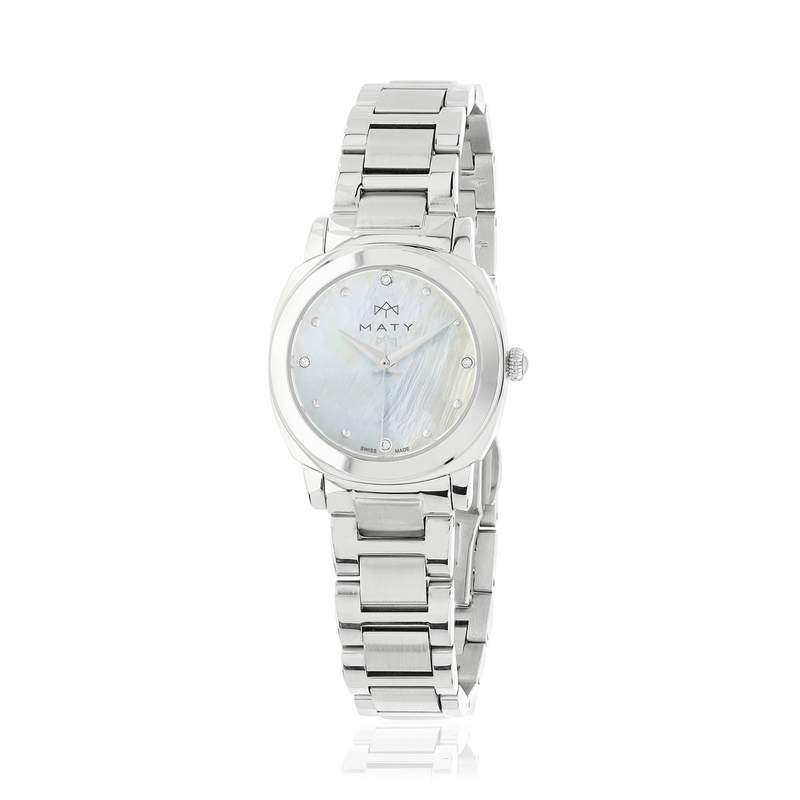 Montre MATY GM cadran nacre bracelet acier - vue 1