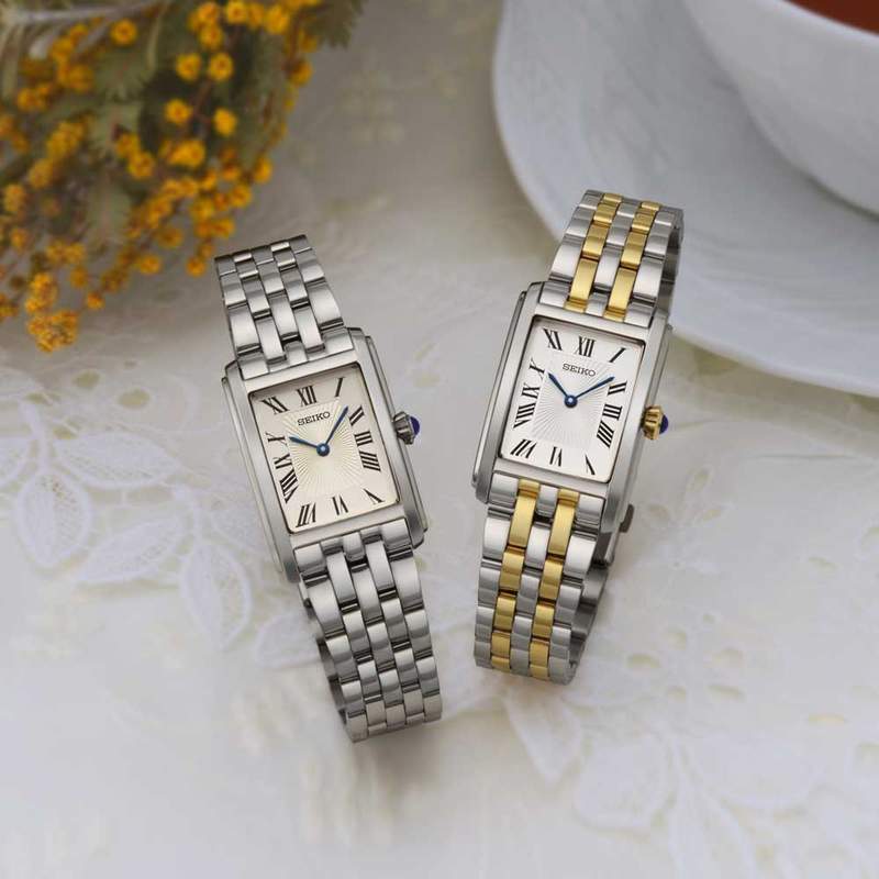 Montre seiko classic femme bracelet métal - vue D1
