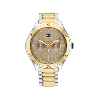 Montre TOMMY HILFIGER lexi femme bracelet acier inoxydable bicolore jaune - vue 1