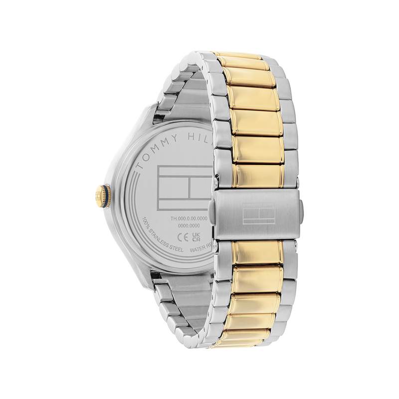 Montre TOMMY HILFIGER lexi femme bracelet acier inoxydable bicolore jaune - vue 3