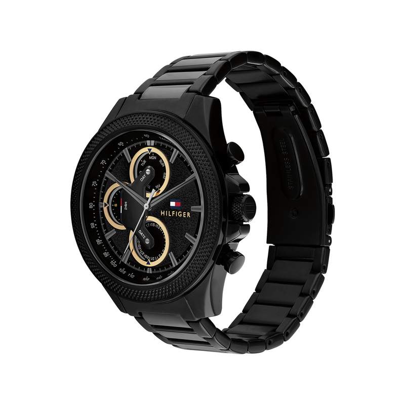 Montre TOMMY HILFIGER clark femme bracelet acier inoxydable noir - vue 2