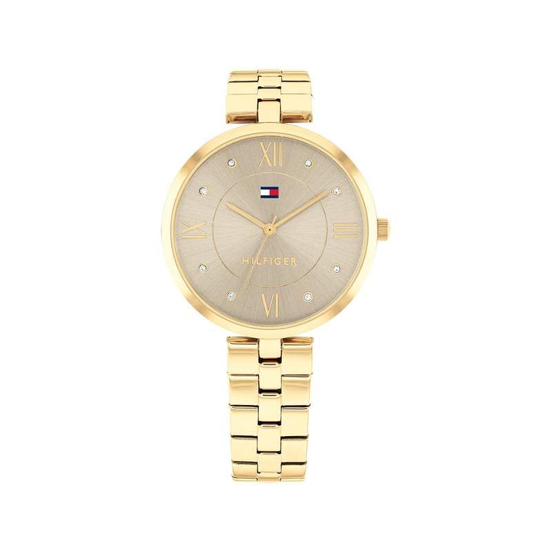 Montre TOMMY HILFIGER ella femme bracelet acier inoxydable doré jaune - vue 1