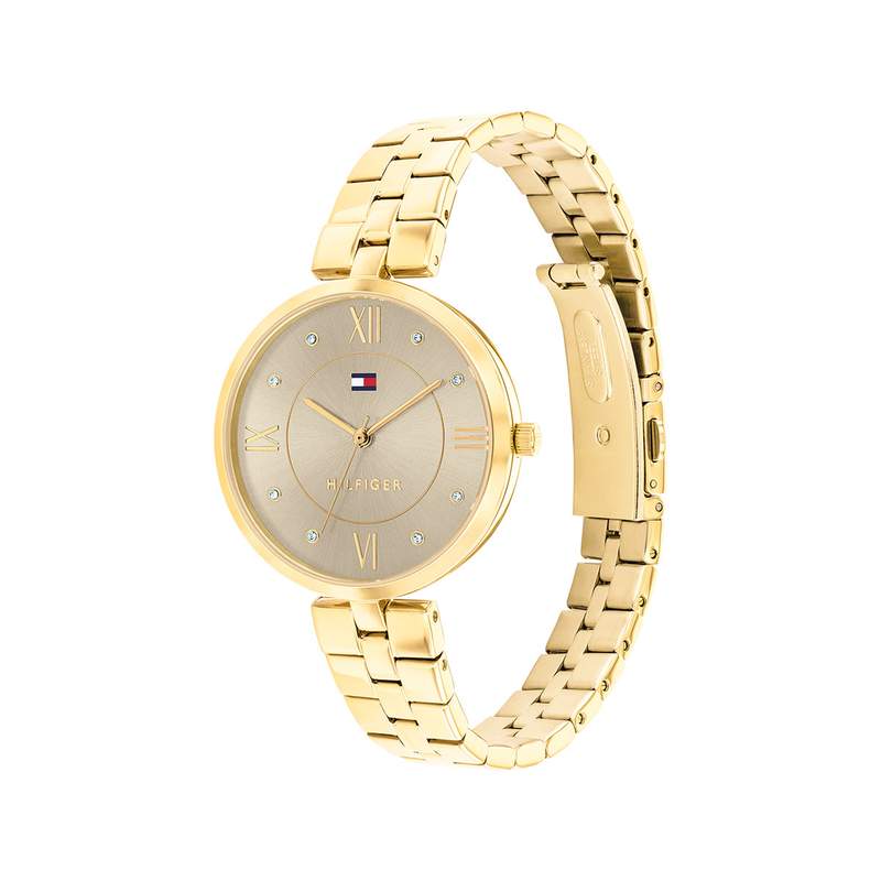 Montre TOMMY HILFIGER ella femme bracelet acier inoxydable doré jaune - vue 2