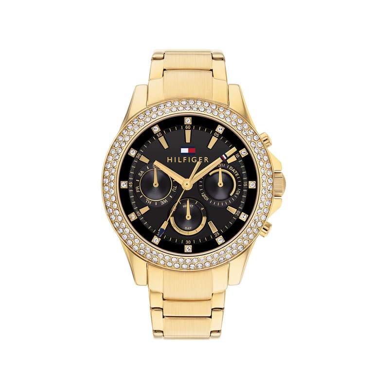 Montre TOMMY HILFIGER haven femme bracelet acier inoxydable doré jaune - vue 1