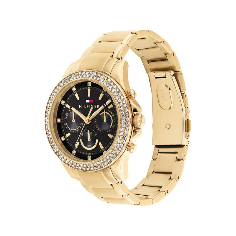 Montre TOMMY HILFIGER haven femme bracelet acier inoxydable doré jaune - vue 2