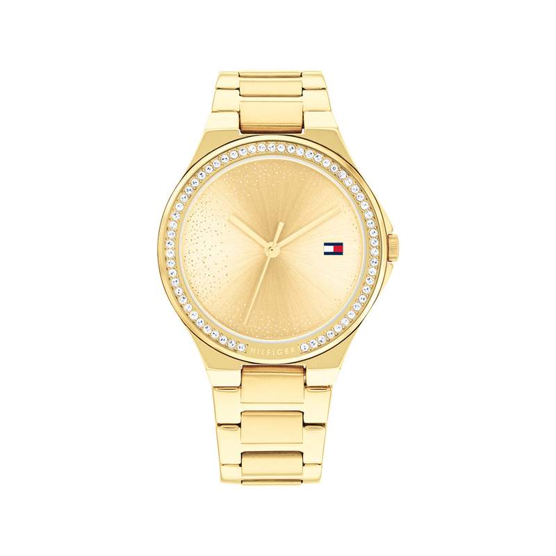 Montre TOMMY HILFIGER juliette femme bracelet acier inoxydable doré jaune - vue 1