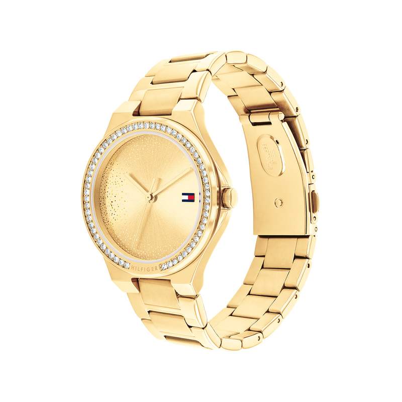 Montre TOMMY HILFIGER juliette femme bracelet acier inoxydable doré jaune - vue 2