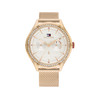 Montre TOMMY HILFIGER lexi femme bracelet acier inoxydable doré rose - vue V1