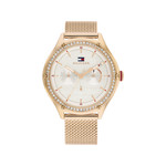 Montre TOMMY HILFIGER lexi femme bracelet acier inoxydable doré rose - vue 1