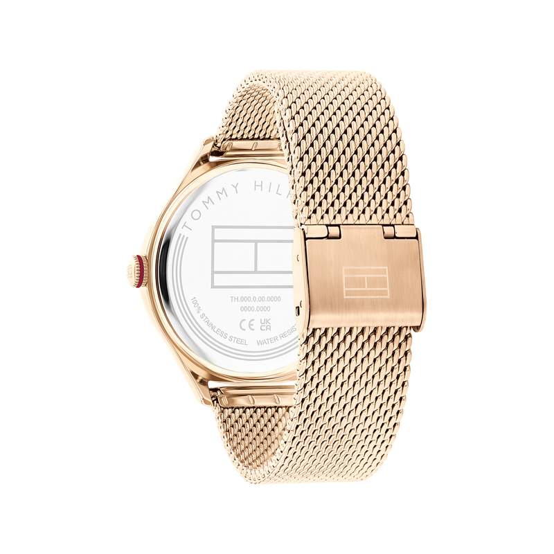 Montre TOMMY HILFIGER lexi femme bracelet acier inoxydable doré rose - vue 3