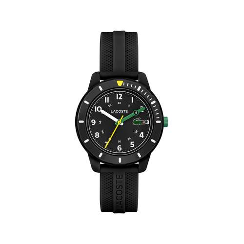 LACOSTE mini tennis kids watch black silicone strap
