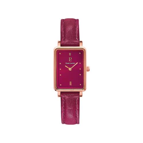 Montre PIERRE LANNIER ariane femme bracelet cuir framboise