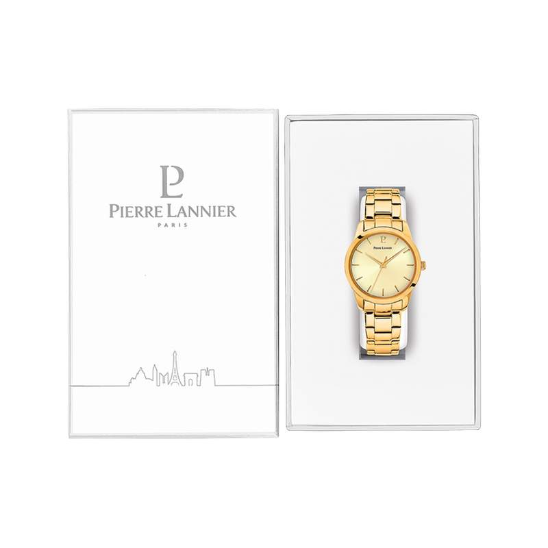 Montre PIERRE LANNIER roxane femme bracelet acier doré - vue D1