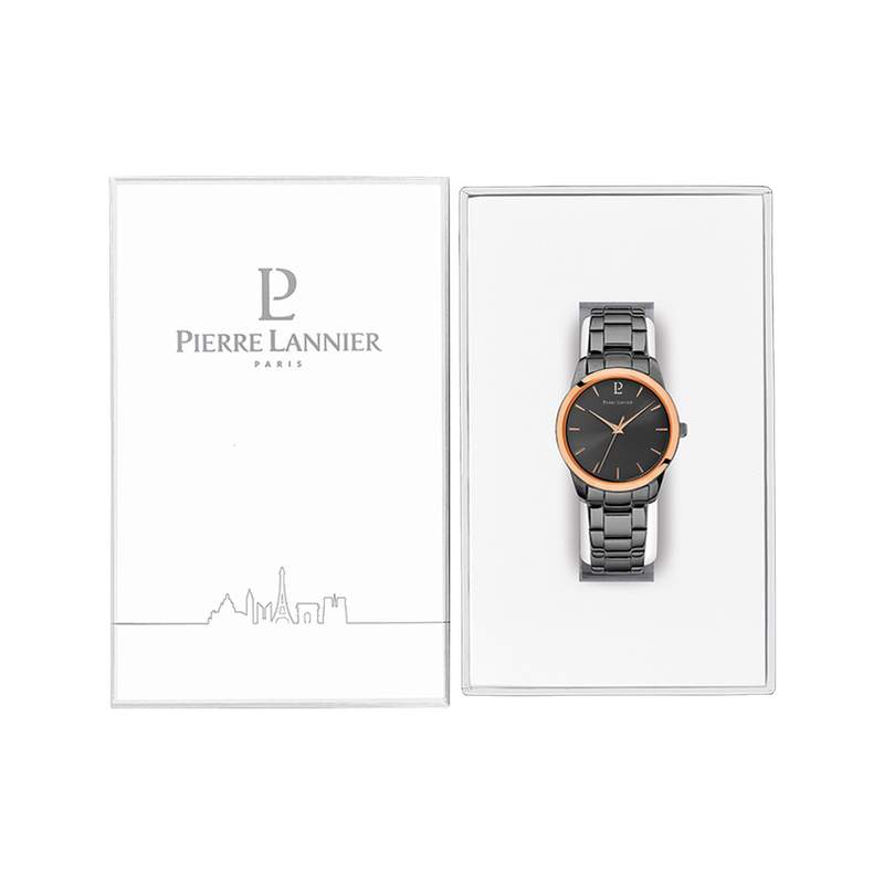 Montre PIERRE LANNIER roxane femme bracelet acier gris - vue D1