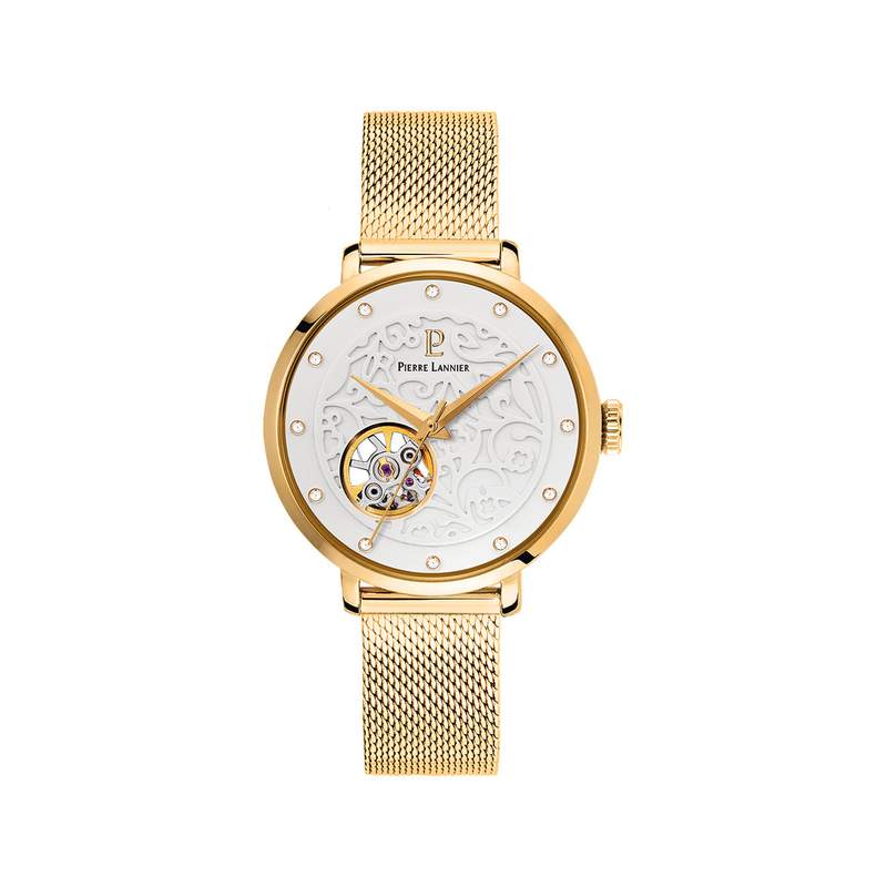 Montre PIERRE LANNIER eolia femme automatique, bracelet acier doré - vue 1
