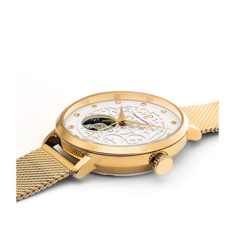 Montre PIERRE LANNIER eolia femme automatique, bracelet acier doré - vue 2