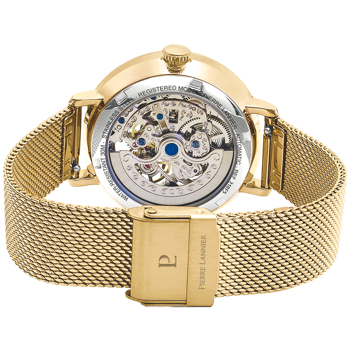 Montre PIERRE LANNIER eolia femme automatique, bracelet acier doré - vue 3