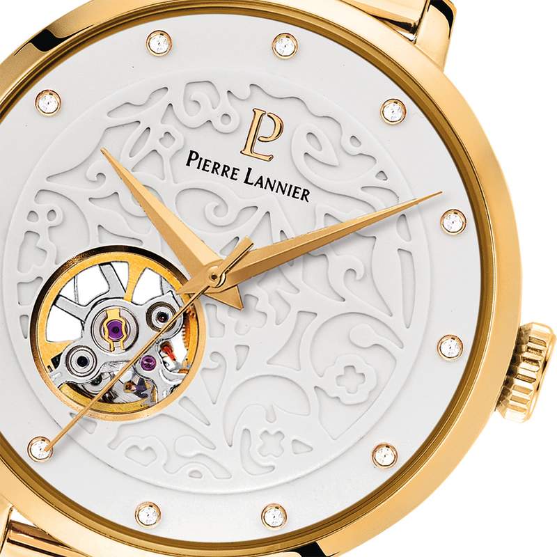 Montre PIERRE LANNIER eolia femme automatique, bracelet acier doré - vue D2