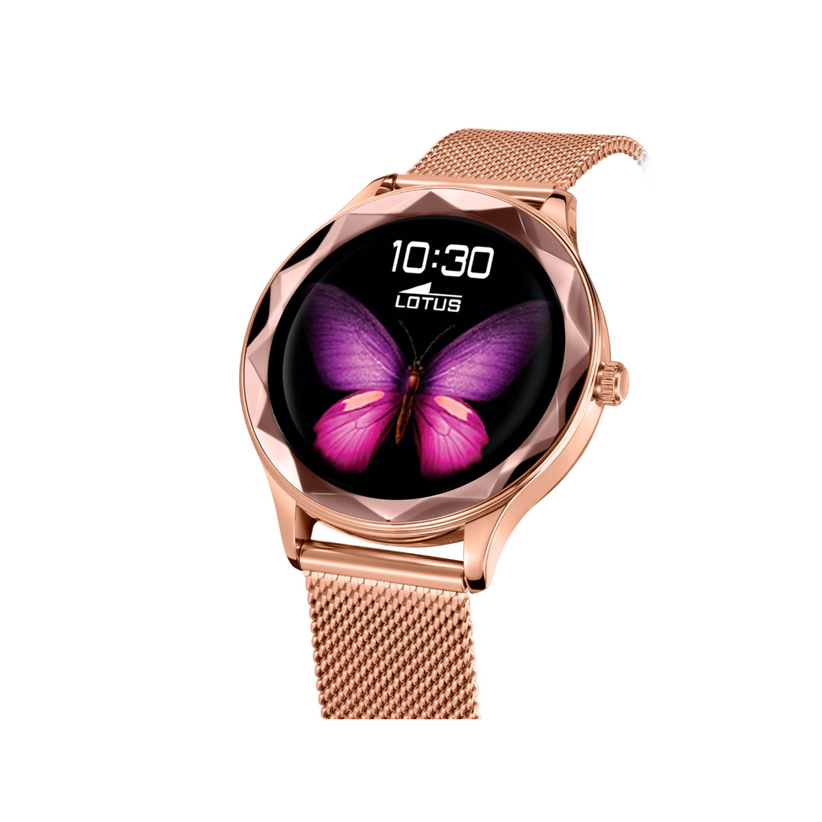 Montre LOTUS smartwatch femme connecté, bracelet acier doré rose - vue 2
