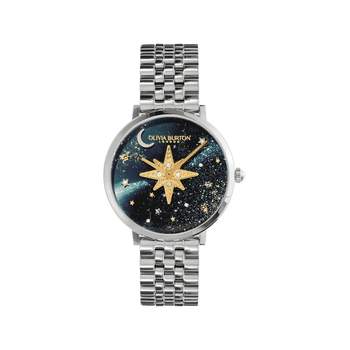 OLIVIA BURTON Celestial Nova dameshorloge, analoog, met zilverkleurige stalen band