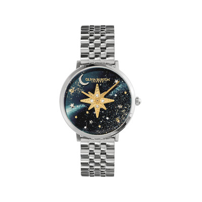 Montre OLIVIA BURTON celestial nova femme analogique, bracelet acier argent - vue 1