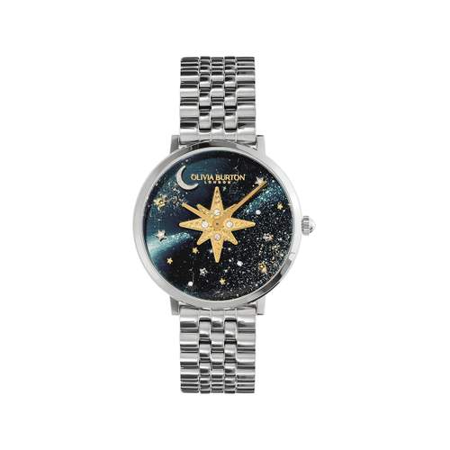 Montre OLIVIA BURTON celestial nova femme analogique, bracelet acier argent