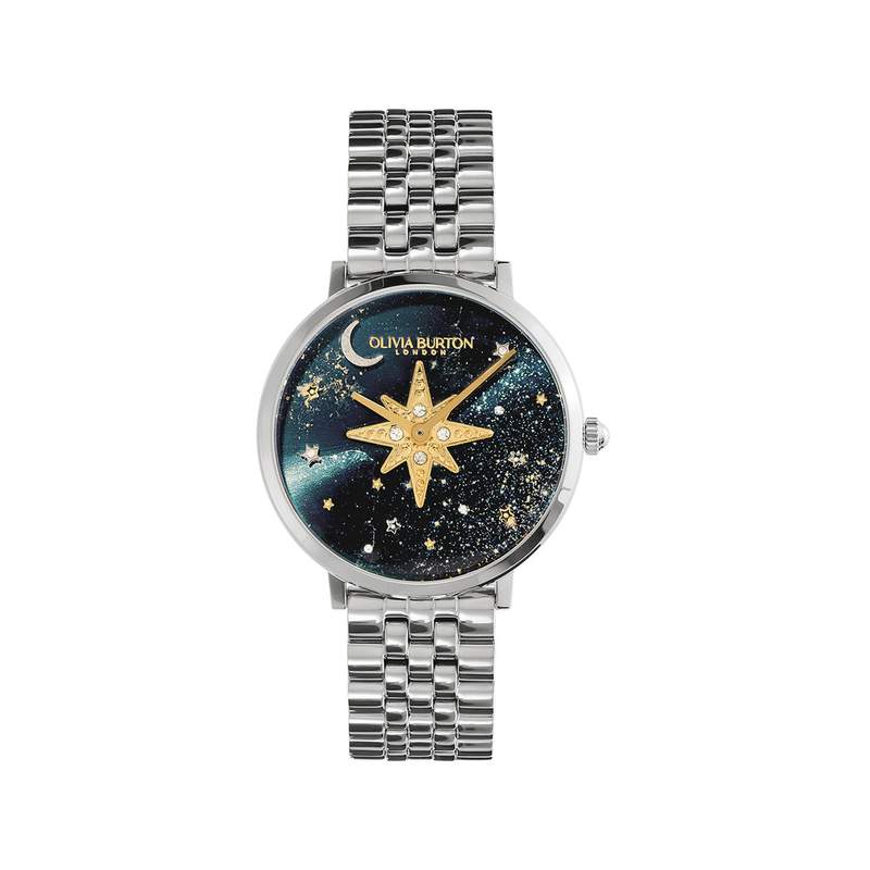 Montre OLIVIA BURTON celestial nova femme analogique, bracelet acier argent - vue 1