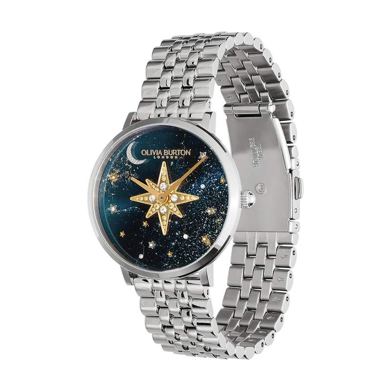 Montre OLIVIA BURTON celestial nova femme analogique, bracelet acier argent - vue D1