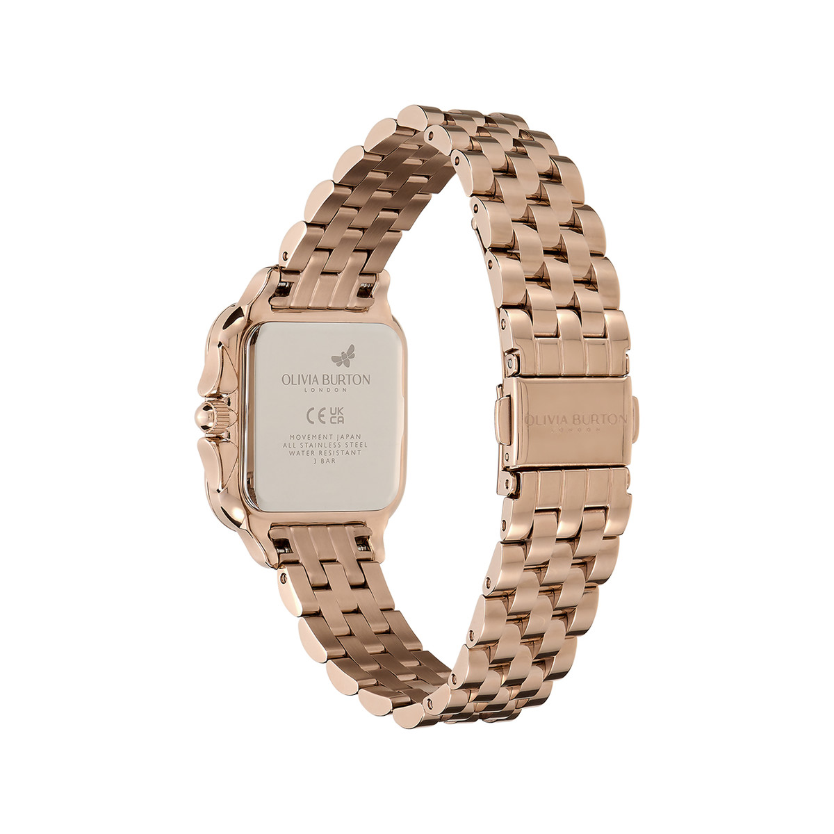 Montre OLIVIA BURTON grosvenor femme analogique, bracelet acier doré rose - vue 3