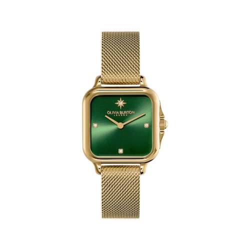 OLIVIA BURTON grosvenor analoog dameshorloge, geelgouden roestvrijstalen armband
