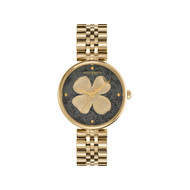 Montre OLIVIA BURTON dogwood femme analogique, bracelet acier doré jaune