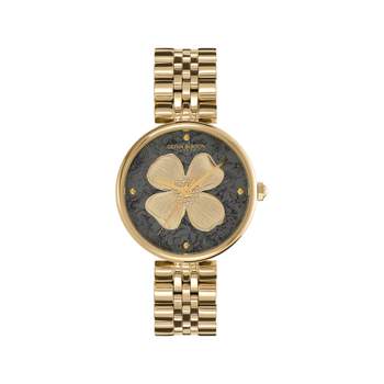 OLIVIA BURTON analoog dogwood dameshorloge, geelgouden roestvrijstalen armband