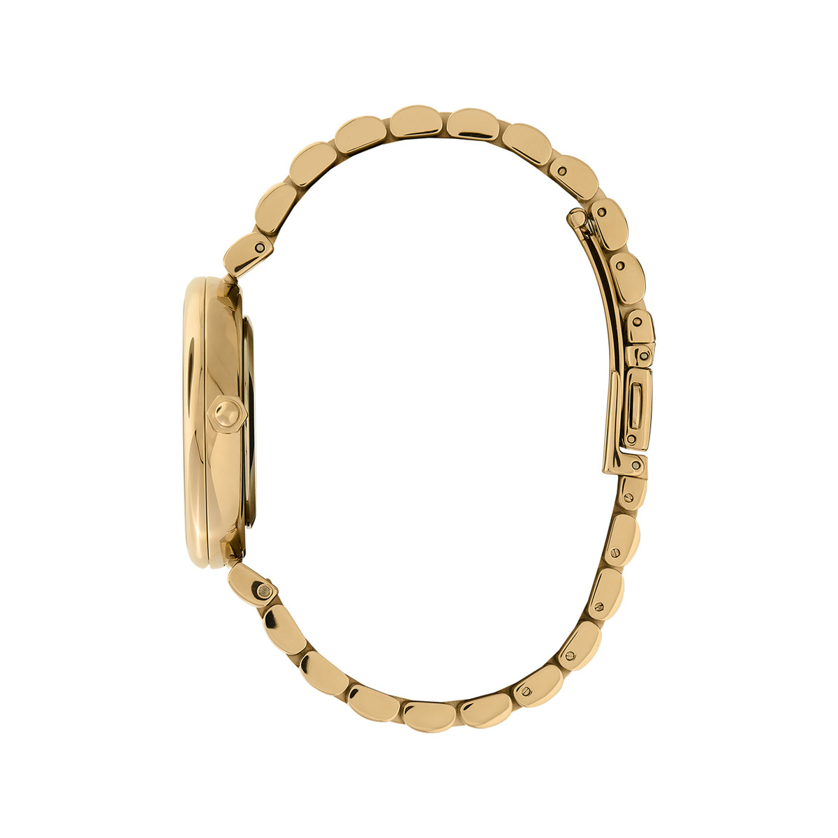 Montre OLIVIA BURTON dogwood femme analogique, bracelet acier doré jaune - vue 2