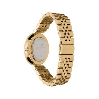OLIVIA BURTON analoog dogwood dameshorloge, geelgouden roestvrijstalen armband