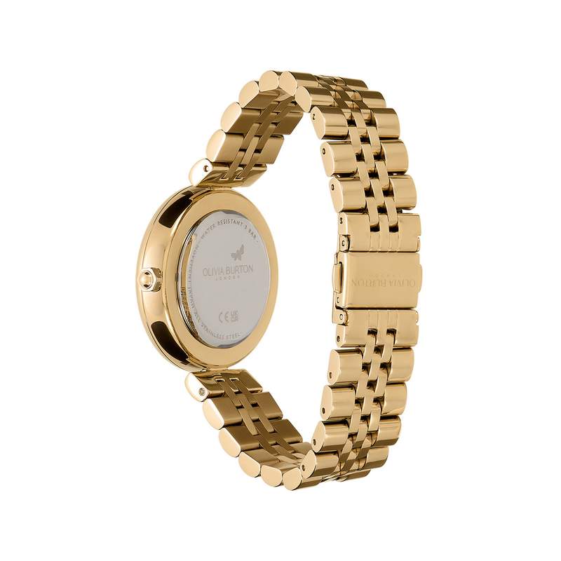Montre OLIVIA BURTON dogwood femme analogique, bracelet acier doré jaune - vue 3