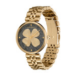 Montre OLIVIA BURTON dogwood femme analogique, bracelet acier doré jaune - vue D1