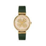 Montre OLIVIA BURTON dogwood femme analogique, bracelet cuir vert - vue 1