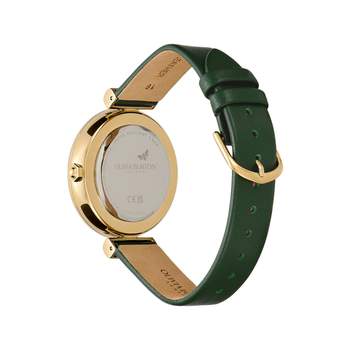 OLIVIA BURTON Dogwood analoog dameshorloge, groene leren band