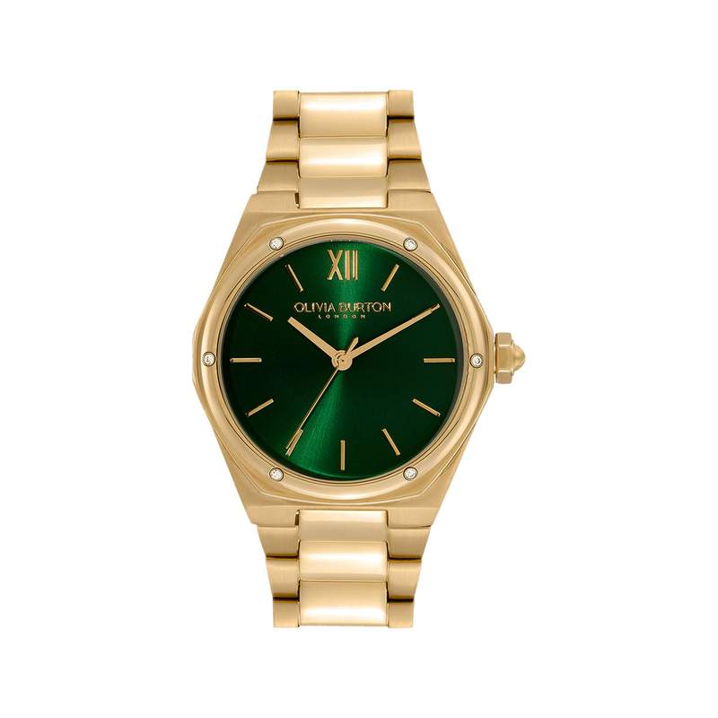 Montre OLIVIA BURTON hexa femme analogique, bracelet acier doré jaune - vue 1