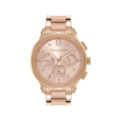 Montre OLIVIA BURTON multi function femme analogique, bracelet acier doré rose - vue 1