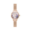 Montre OLIVIA BURTON secret garden femme analogique, bracelet acier doré rose - vue V1