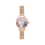 Montre OLIVIA BURTON secret garden femme analogique, bracelet acier doré rose - vue 1