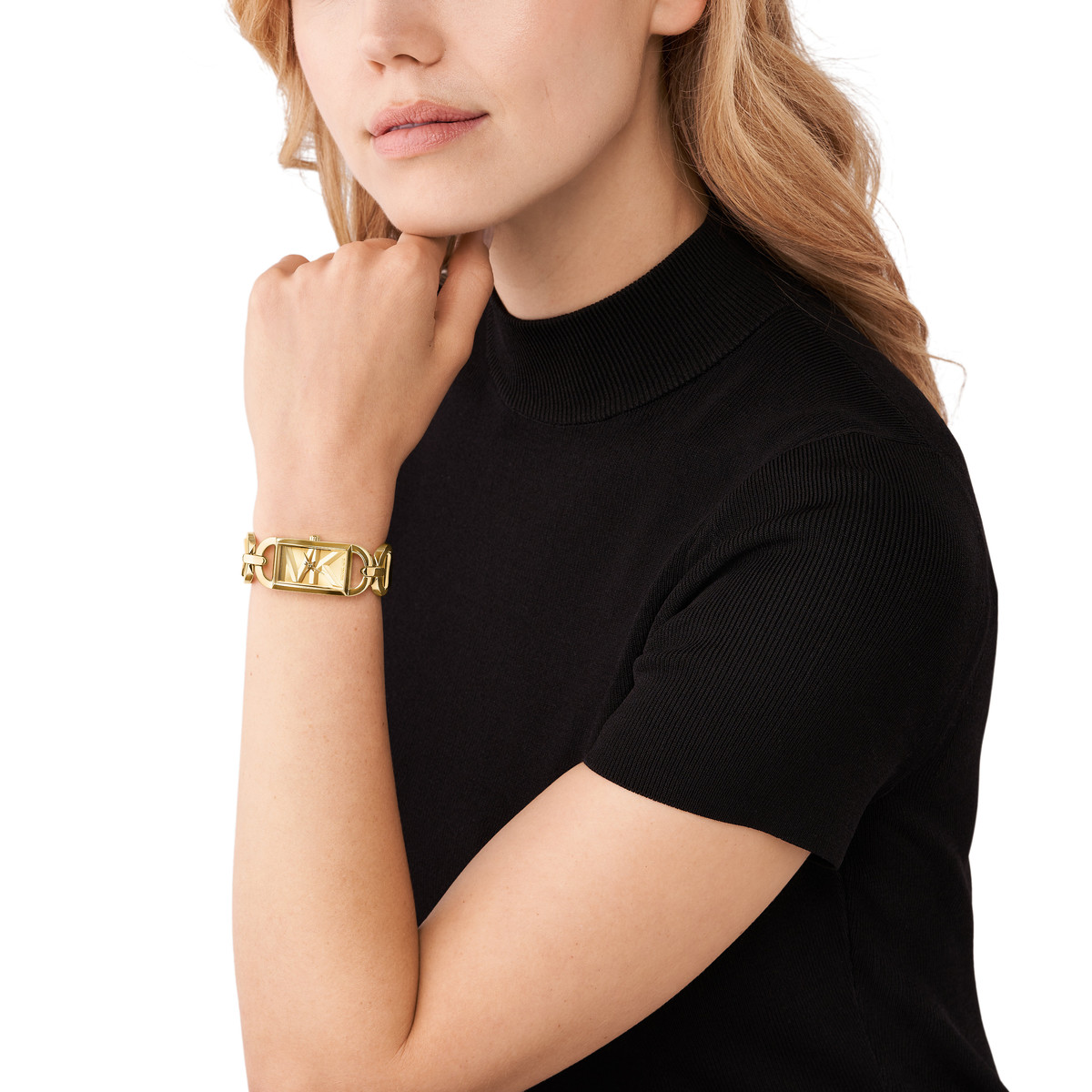 Montre MICHAEL KORS mk empire femme bracelet acier inoxydable doré - vue porté 1