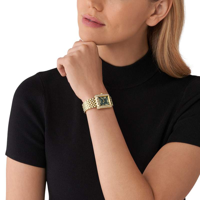 Montre MICHAEL KORS emery femme bracelet acier inoxydable doré - vue porté 1
