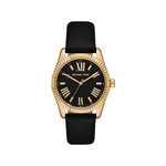 Montre MICHAEL KORS lexington femme bracelet cuir noir - vue 1